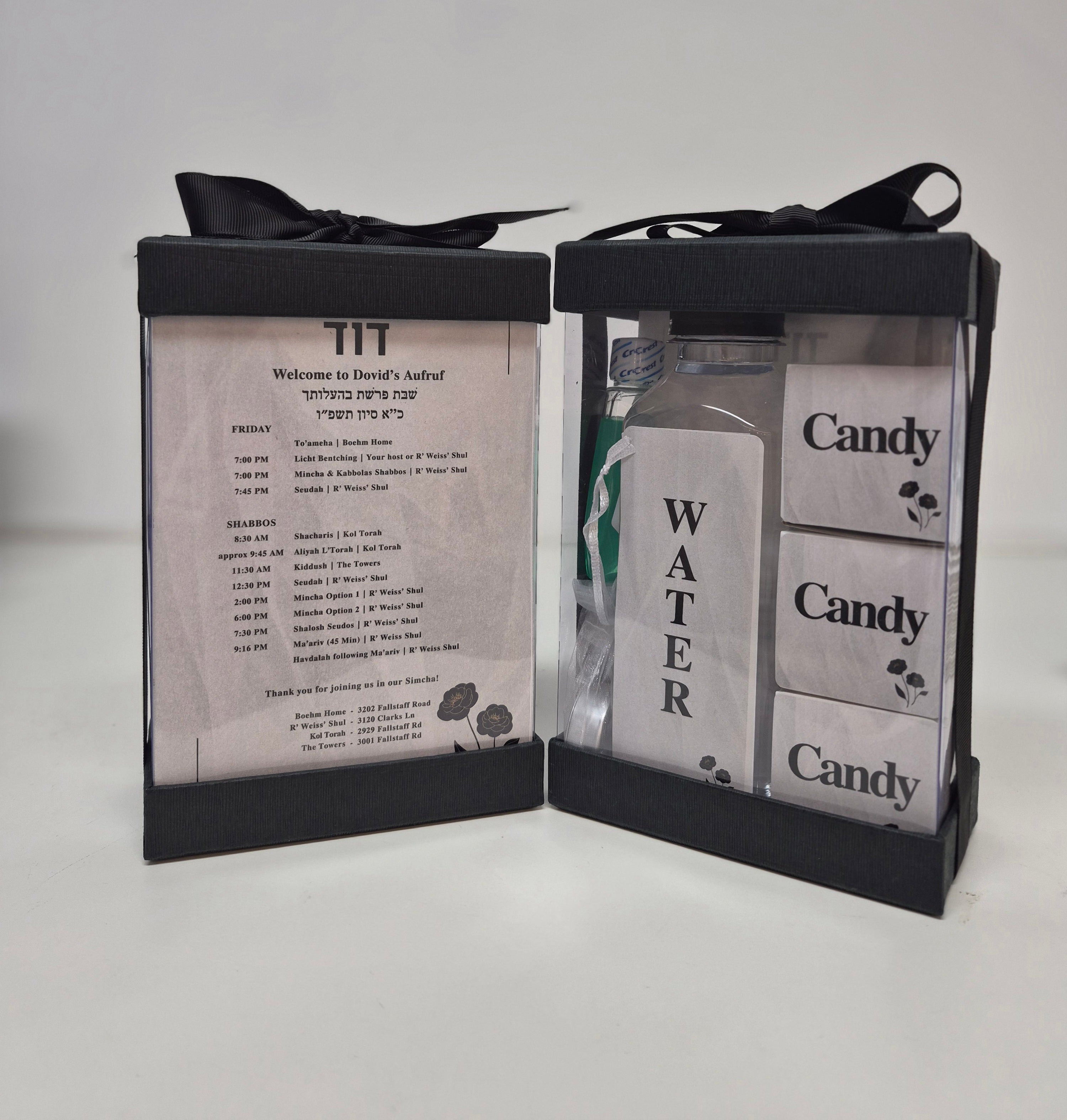 Clear box with ribbon